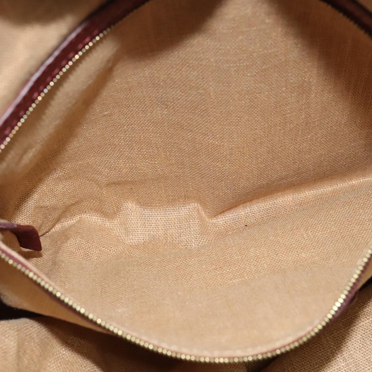 FENDI Celeria Shoulder Bag Leather Red Gold Auth 141479