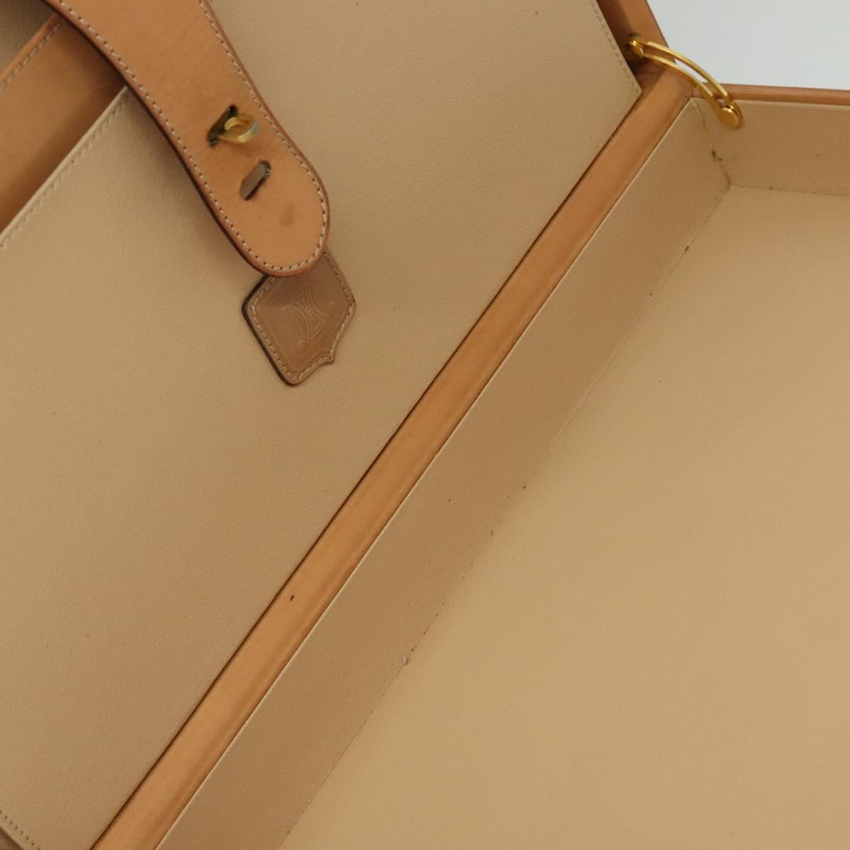 CELINE Macadam Canvas Trunk PVC Leather Brown Gold Auth 141482A
