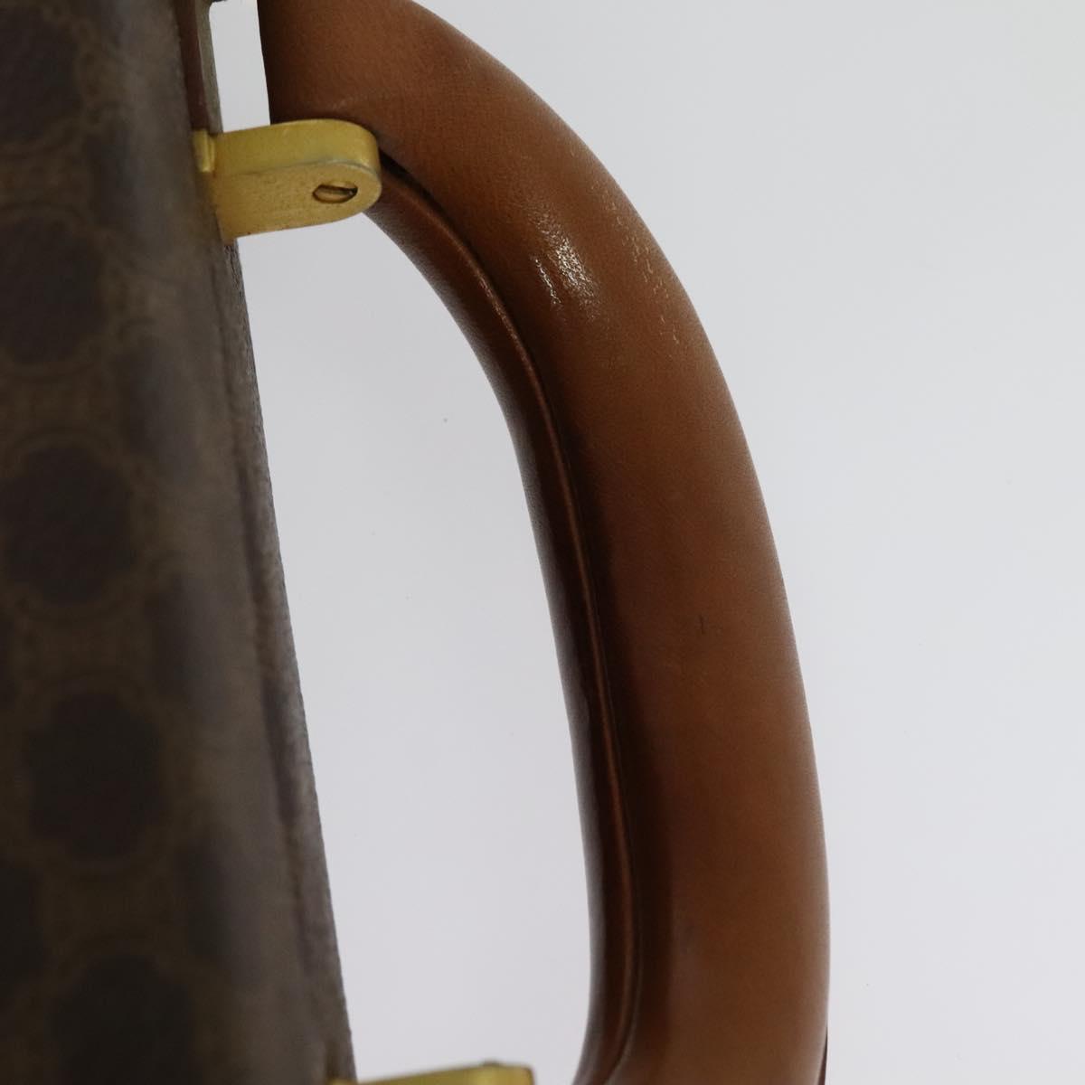 CELINE Macadam Canvas Trunk PVC Leather Brown Gold Auth 141482A