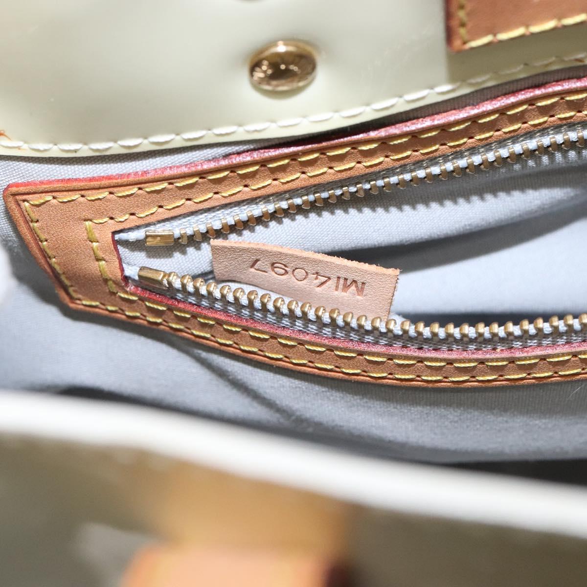 LOUIS VUITTON Monogram Vernis Reade PM Hand Bag Perle M91336 LV Auth 141487