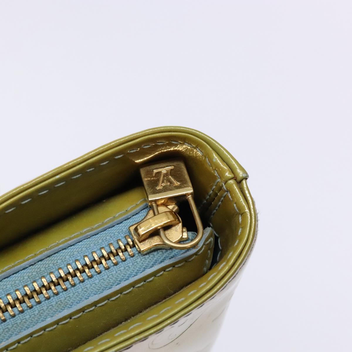 LOUIS VUITTON Monogram Vernis Houston Hand Bag Baby Blue M91005 LV Auth 141488