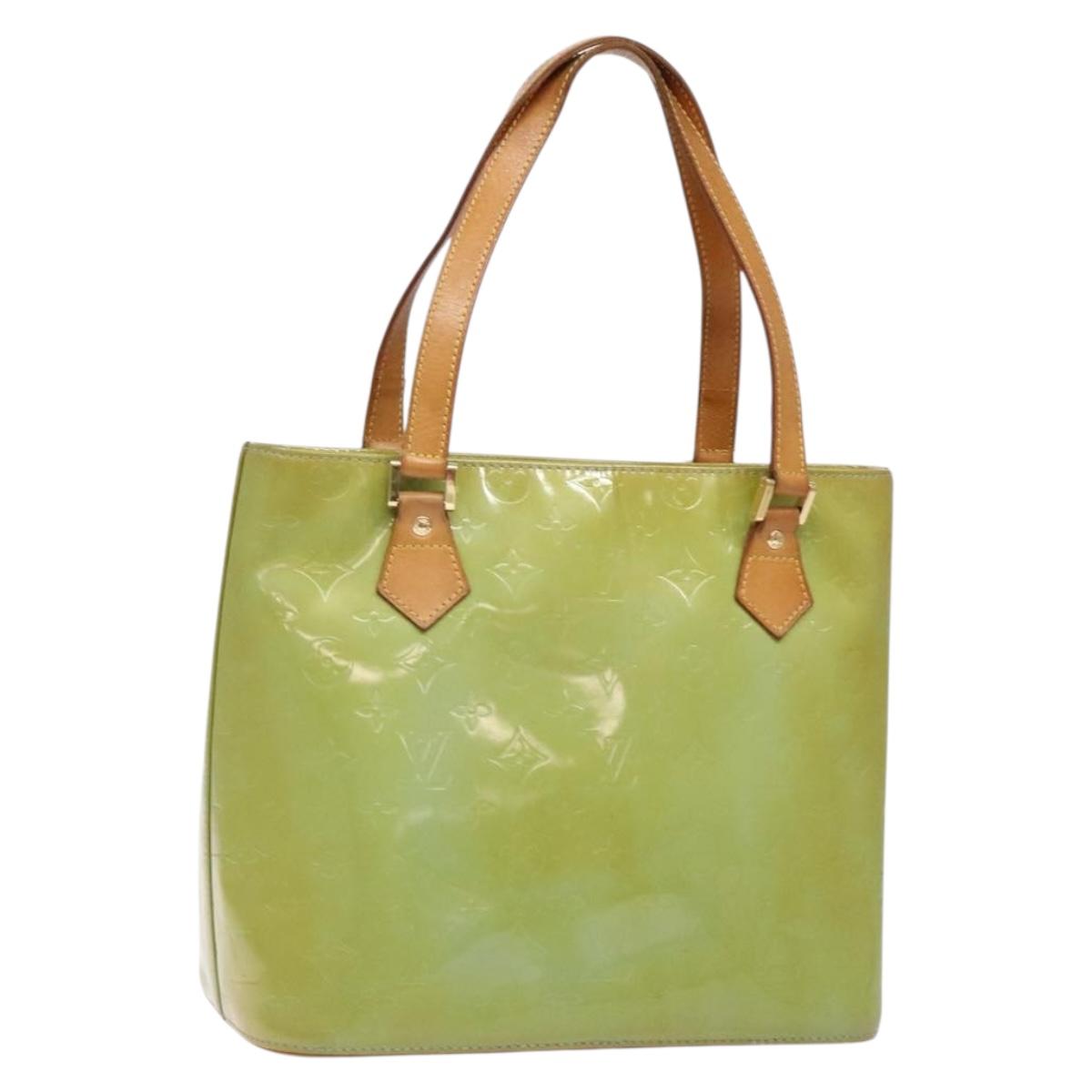 LOUIS VUITTON Monogram Vernis Houston Hand Bag Baby Blue M91005 LV Auth 141488