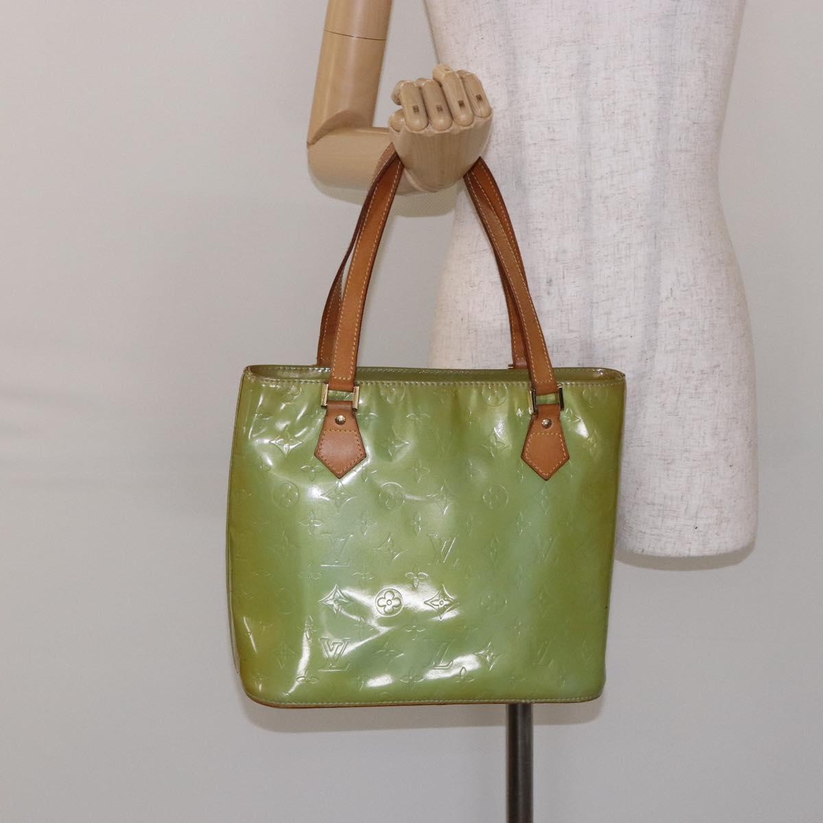 LOUIS VUITTON Monogram Vernis Houston Hand Bag Baby Blue M91005 LV Auth 141488