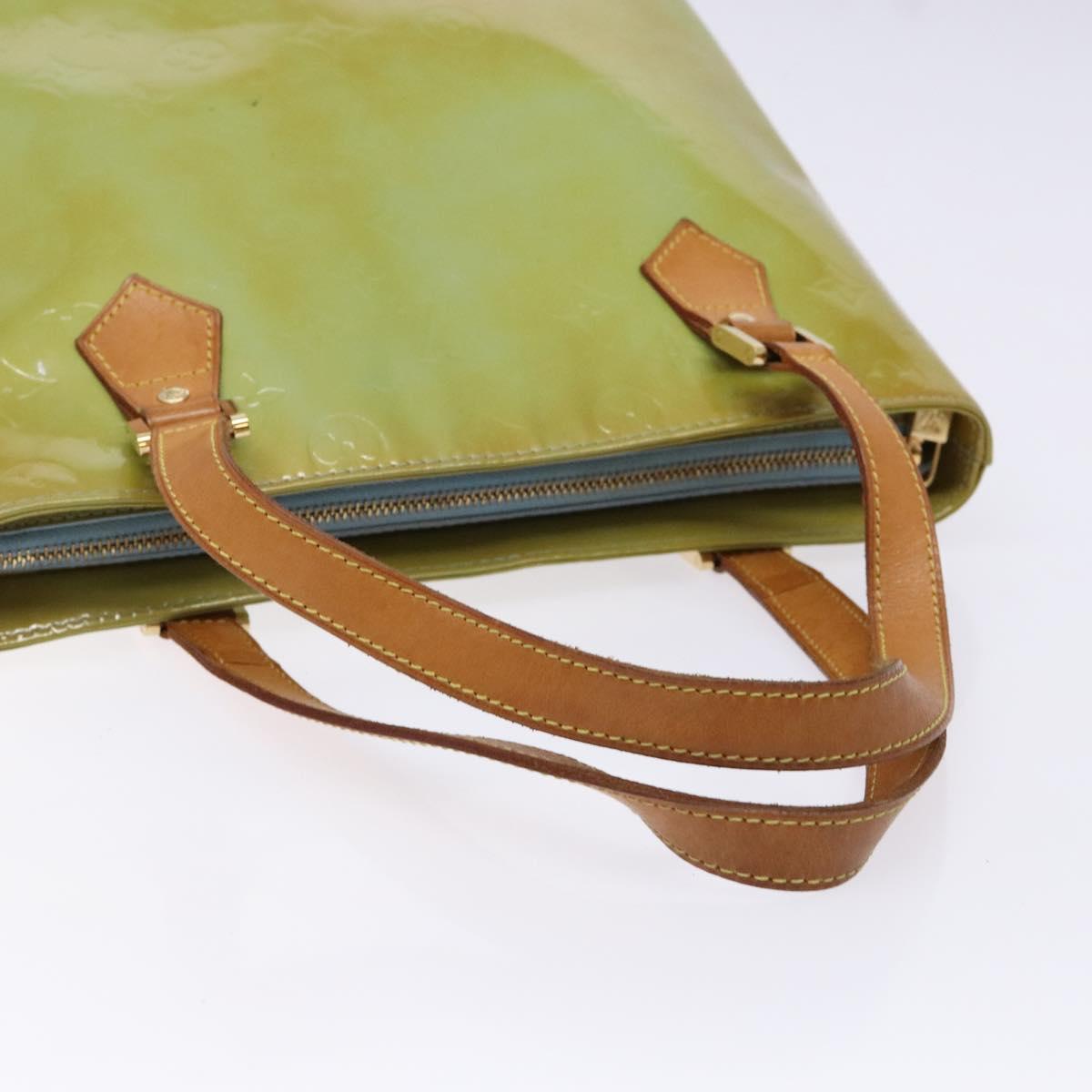 LOUIS VUITTON Monogram Vernis Houston Hand Bag Baby Blue M91005 LV Auth 141488