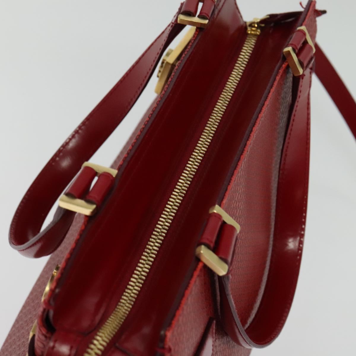 Salvatore Ferragamo Gancini Hand Bag Leather 2way Red Gold Auth 141492