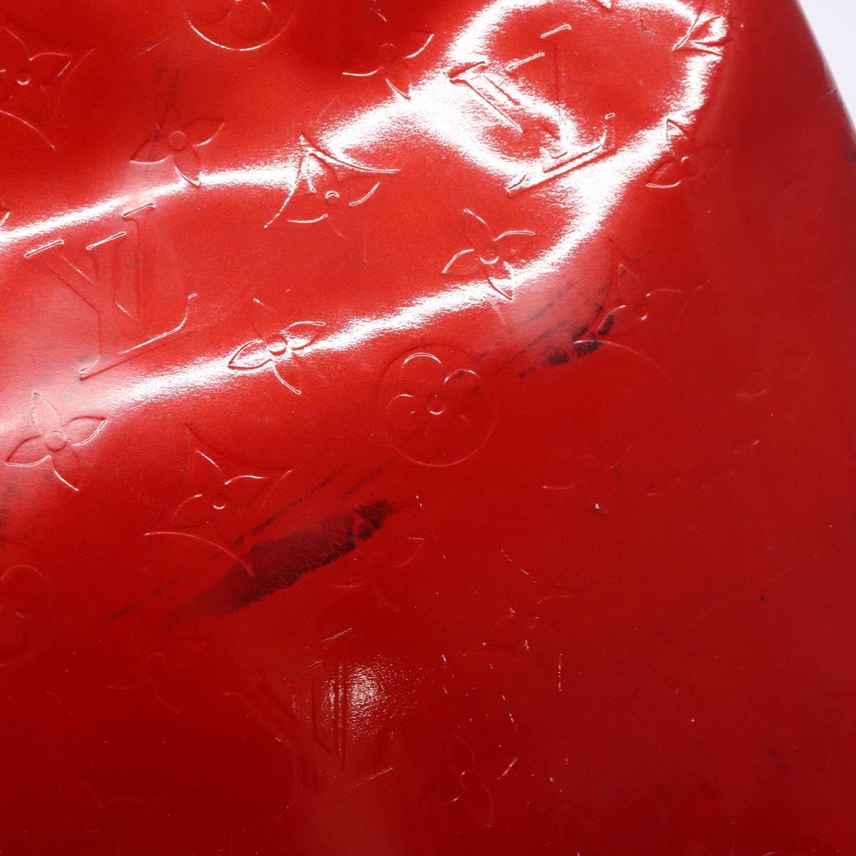 LOUIS VUITTON Monogram Vernis Reade MM Hand Bag Red Rouge M91086 LV Auth 141504