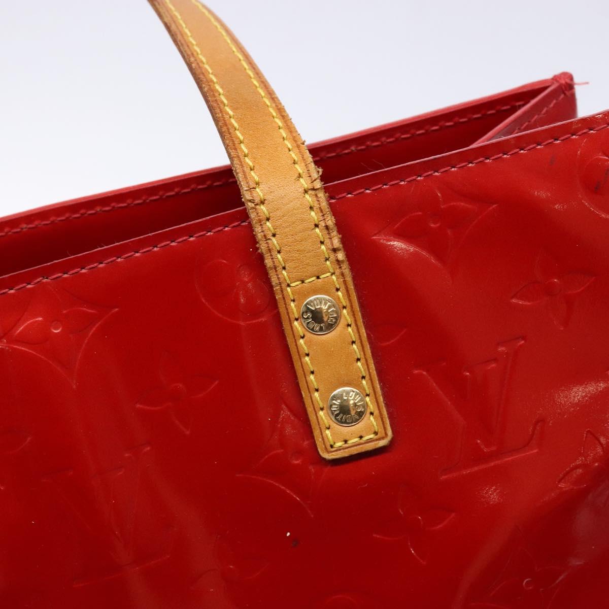 LOUIS VUITTON Monogram Vernis Reade MM Hand Bag Red Rouge M91086 LV Auth 141504