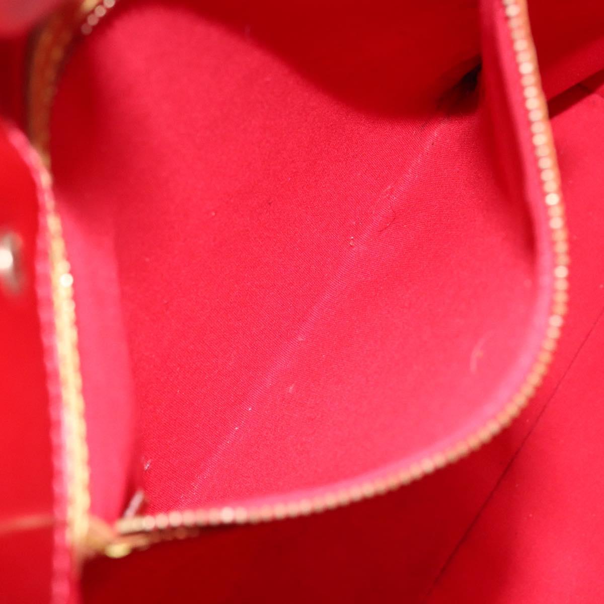 LOUIS VUITTON Monogram Vernis Reade MM Hand Bag Red Rouge M91086 LV Auth 141504