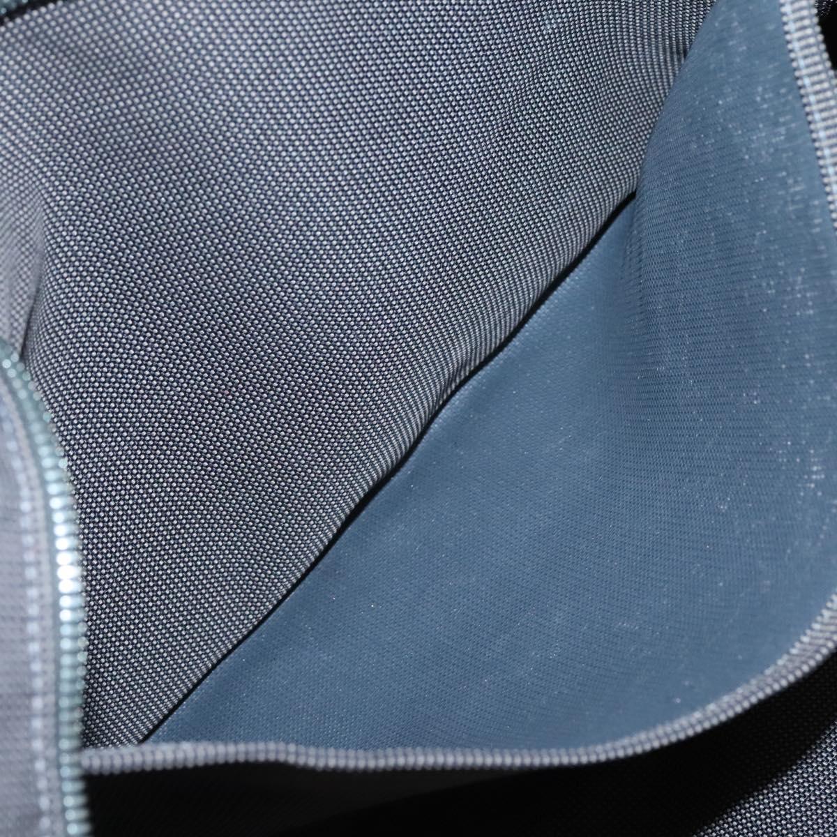 HERMES Her Line MM Hand Bag Canvas Gray Silver Auth 141514