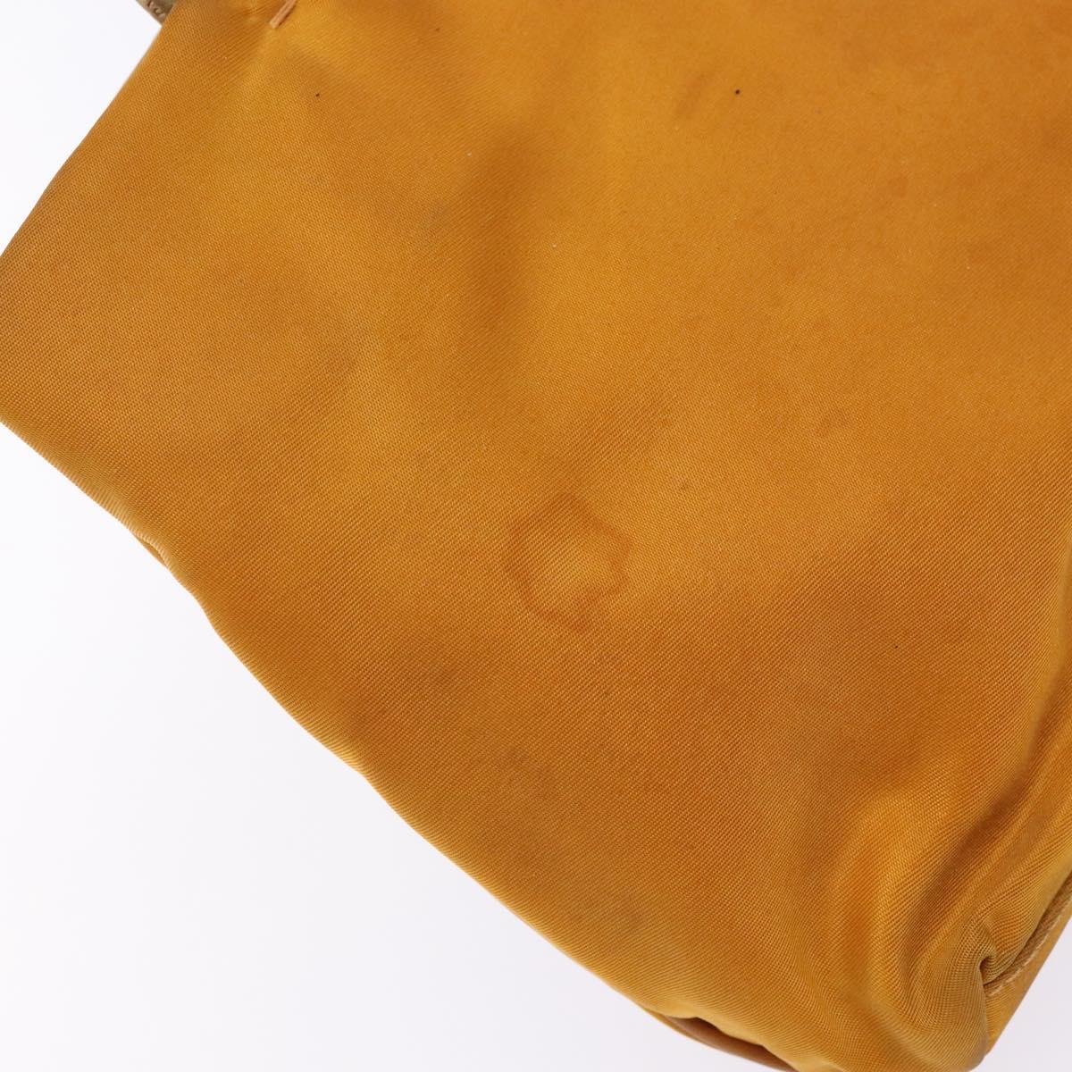 PRADA Shoulder Bag Nylon Orange Gold Auth 141517