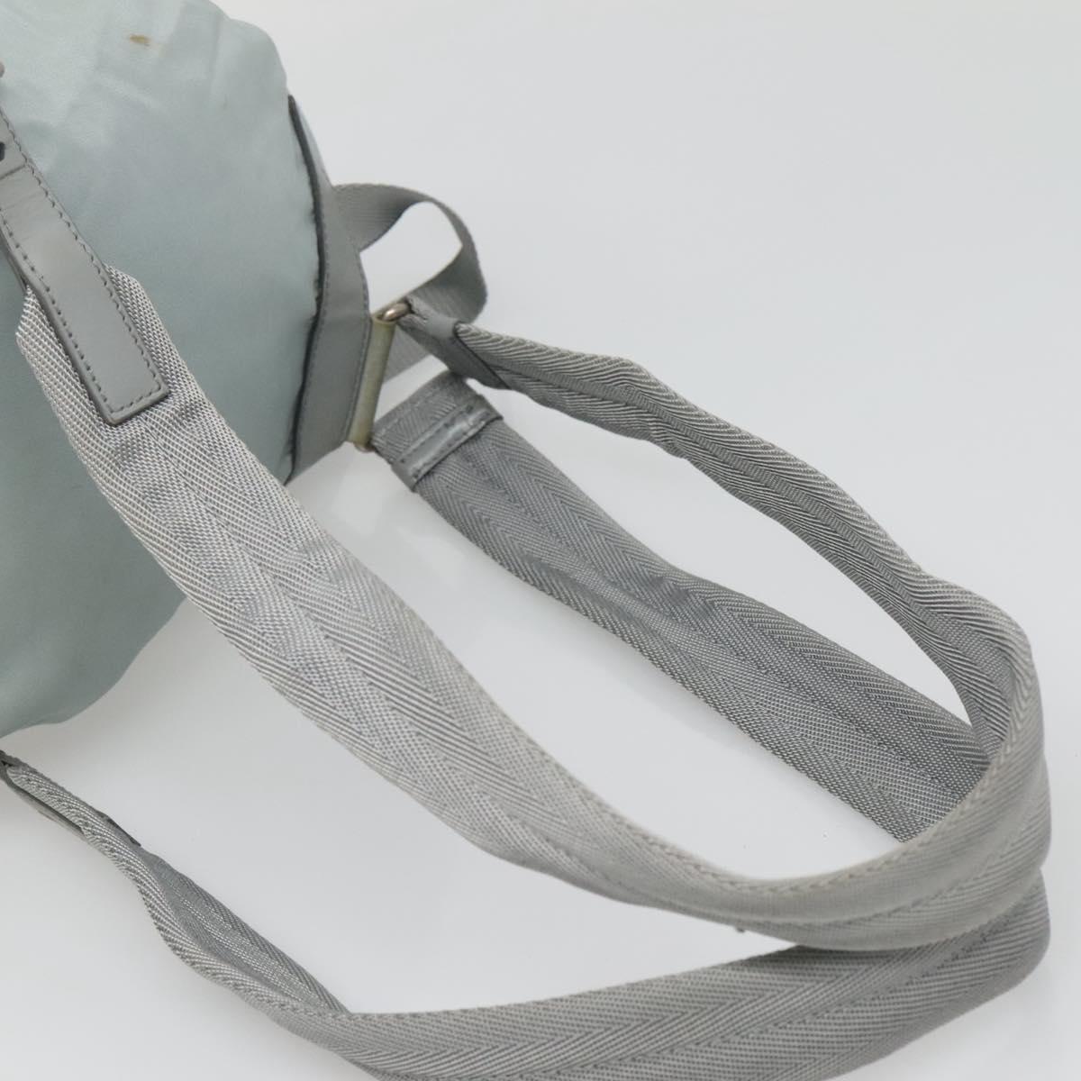 PRADA Backpack Nylon Light Blue Silver Auth 141519