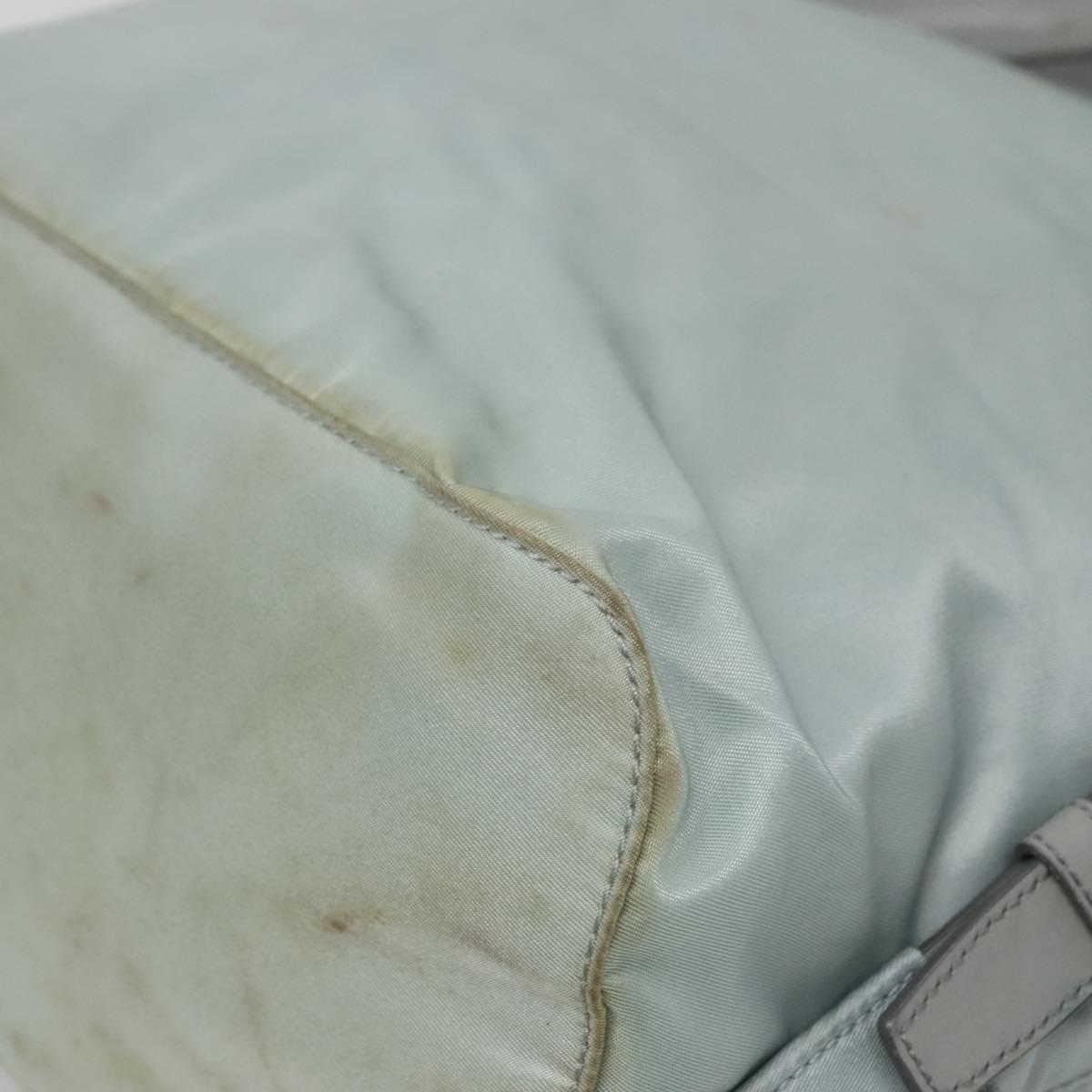 PRADA Backpack Nylon Light Blue Silver Auth 141519