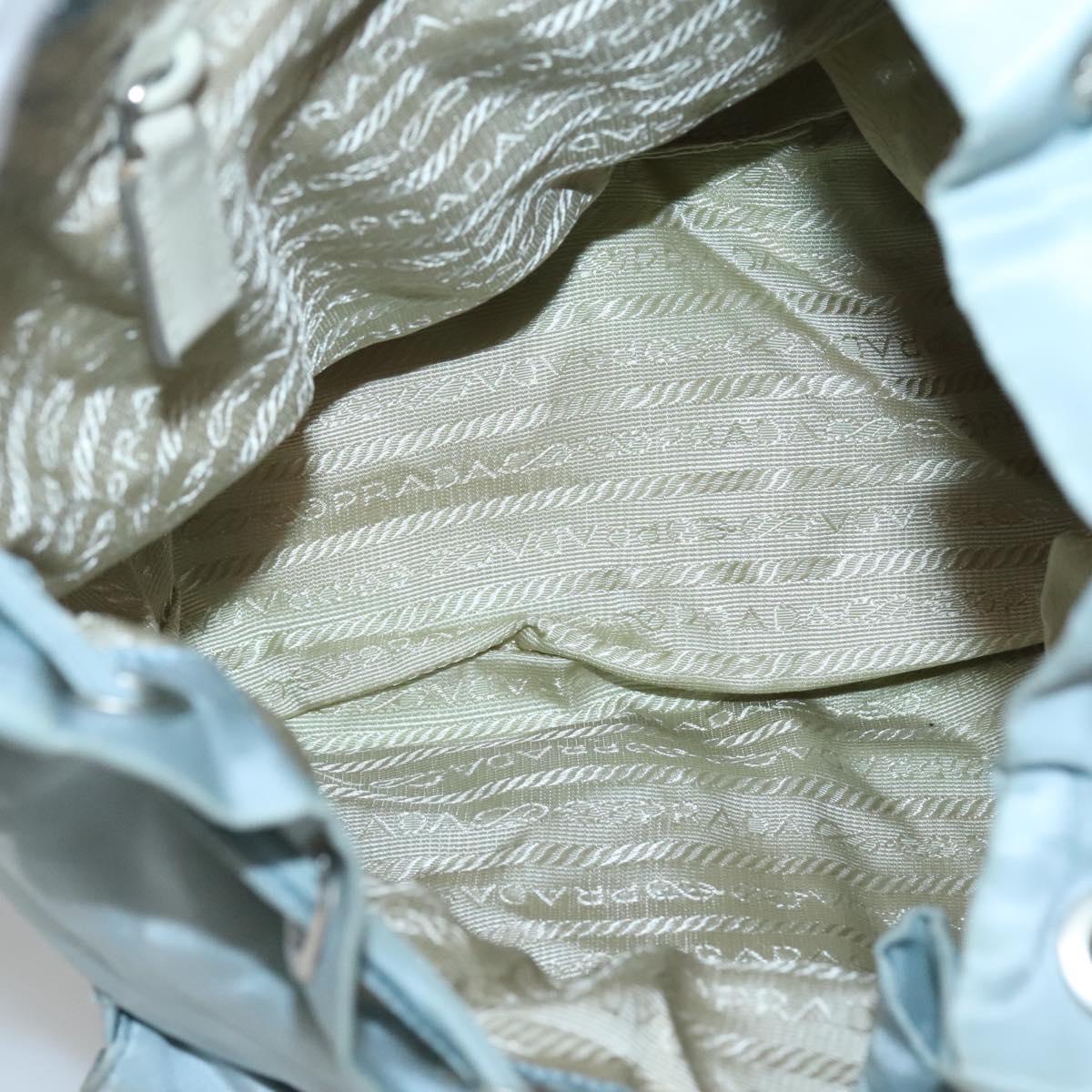 PRADA Backpack Nylon Light Blue Silver Auth 141519