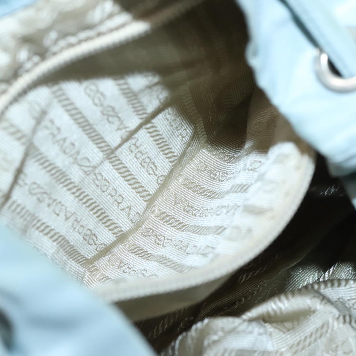 PRADA Backpack Nylon Light Blue Silver Auth 141519