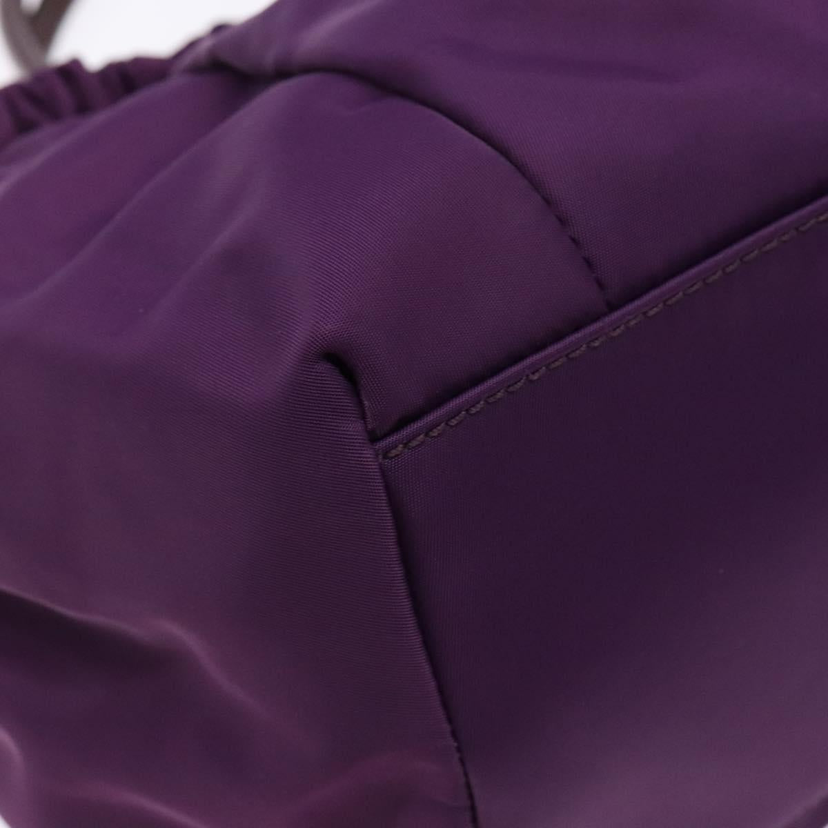 Salvatore Ferragamo Vala Shoulder Bag Nylon Purple Gold Auth 141527