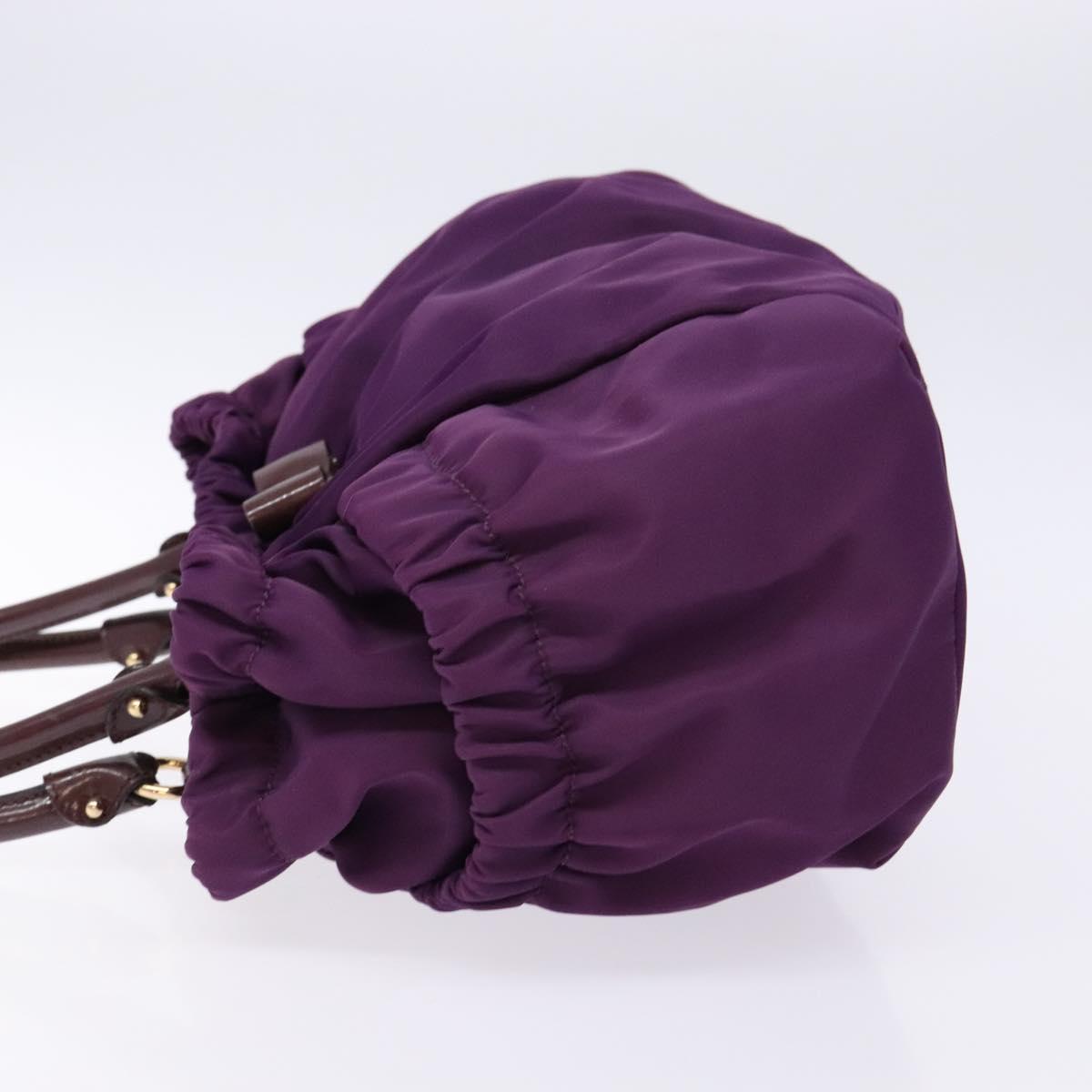 Salvatore Ferragamo Vala Shoulder Bag Nylon Purple Gold Auth 141527