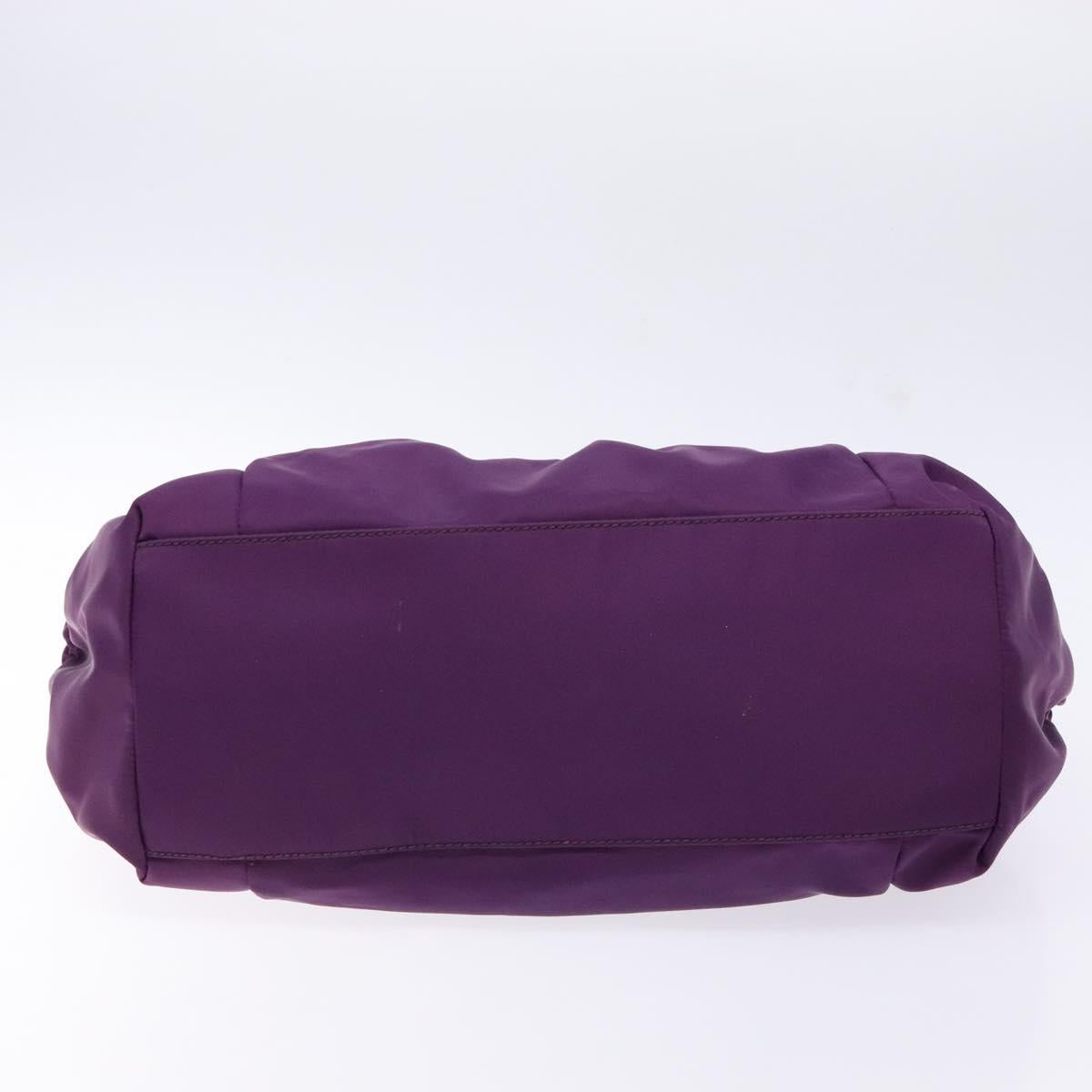 Salvatore Ferragamo Vala Shoulder Bag Nylon Purple Gold Auth 141527