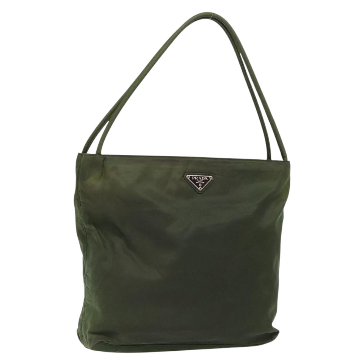 PRADA Shoulder Bag Nylon Green Auth 141528