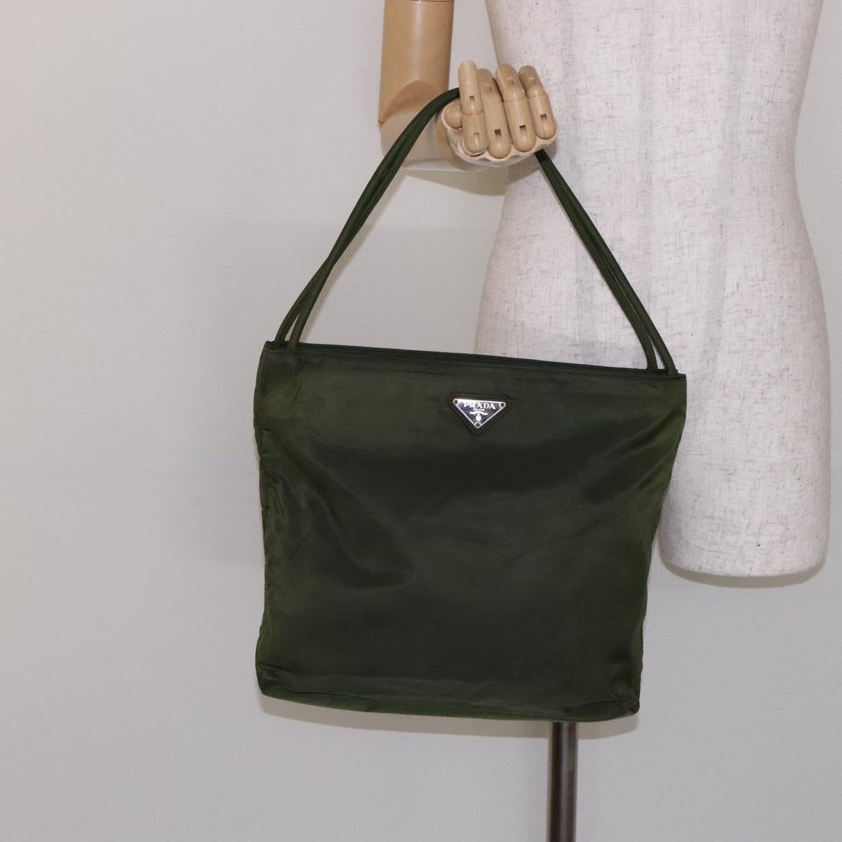 PRADA Shoulder Bag Nylon Green Auth 141528