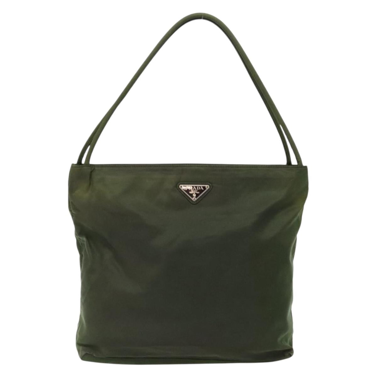PRADA Shoulder Bag Nylon Green Auth 141528