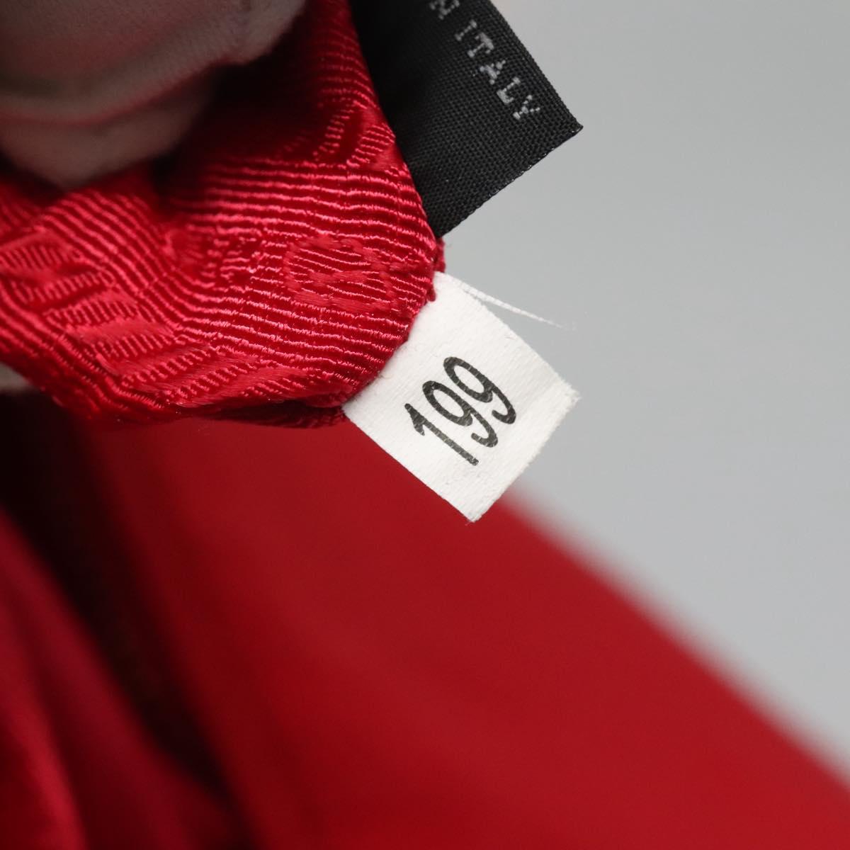 PRADA Shoulder Bag Nylon Red Gold Auth 141529