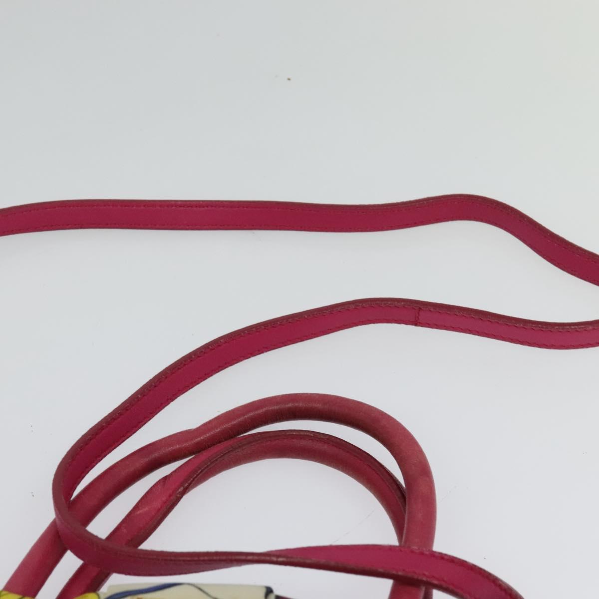 PRADA Hand Bag Nylon 2way White Gold Auth 141530