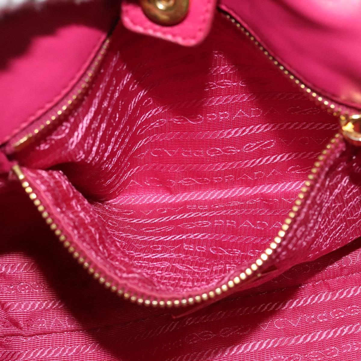 PRADA Hand Bag Nylon 2way White Gold Auth 141530