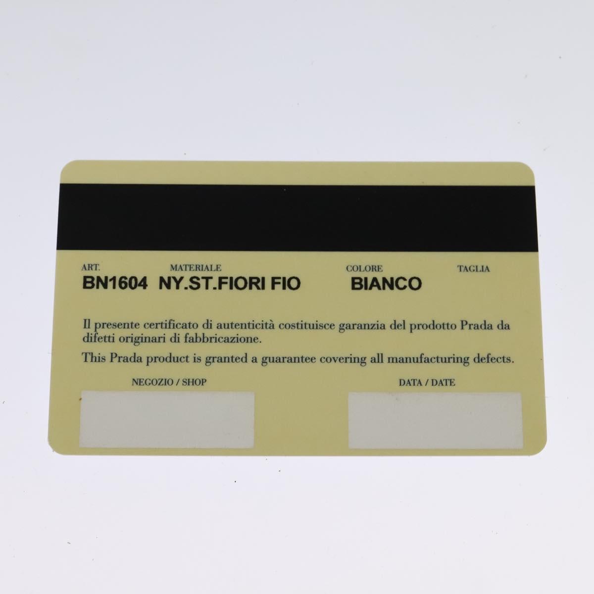 PRADA Hand Bag Nylon 2way White Gold Auth 141530