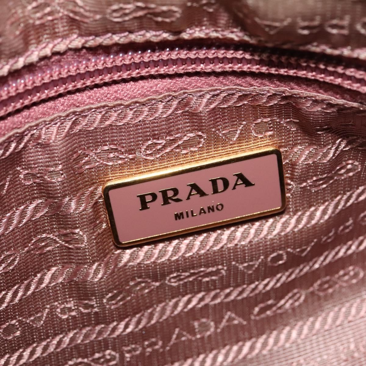 PRADA Hand Bag Nylon 2way Pink Gold Auth 141531