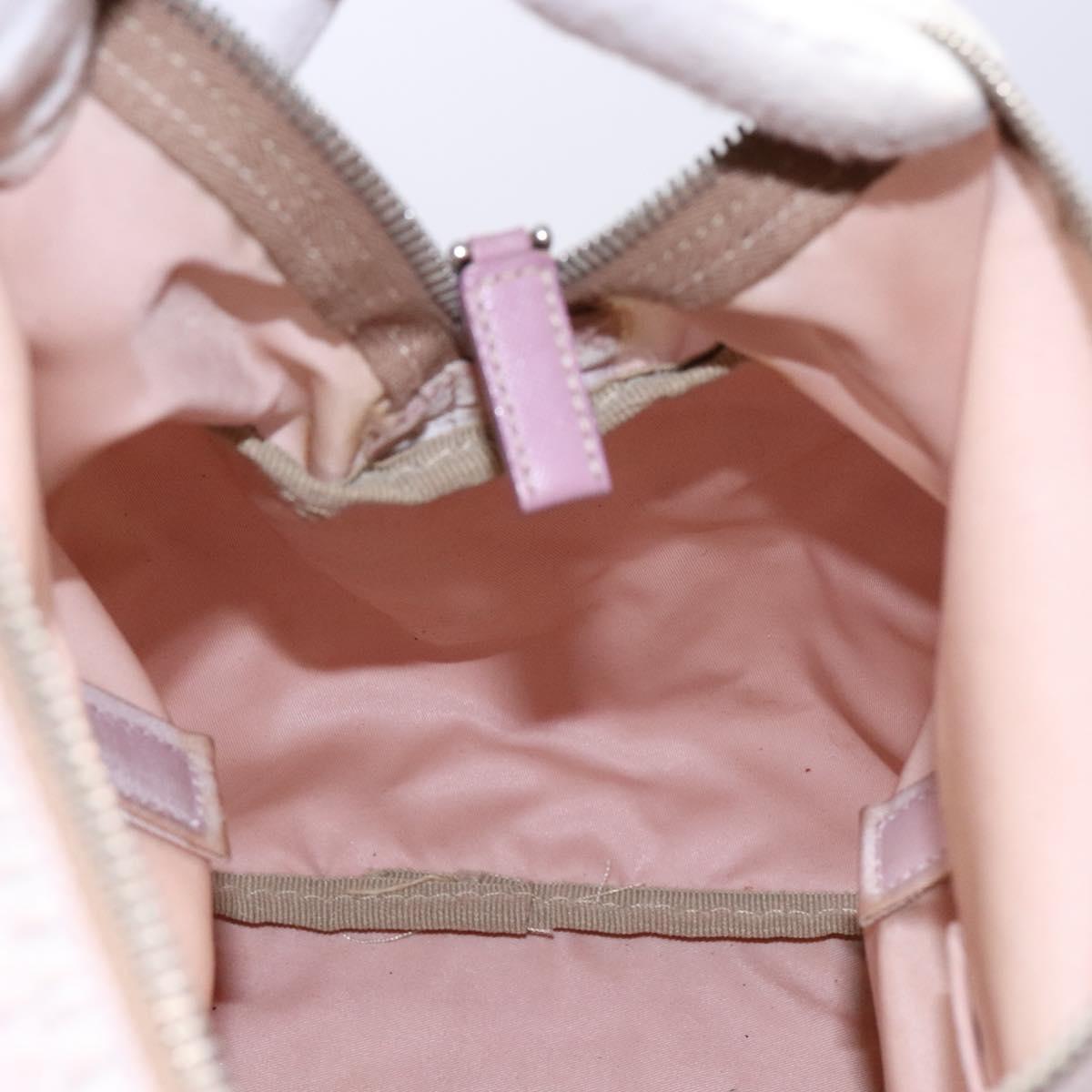 PRADA Boston Bag Nylon Pink Silver Auth 141532