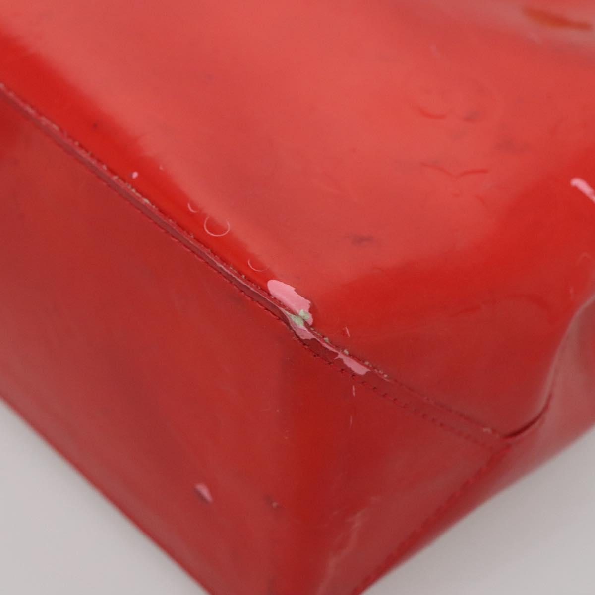 LOUIS VUITTON Monogram Vernis Reade PM Hand Bag Red Rouge M91088 LV Auth 141534