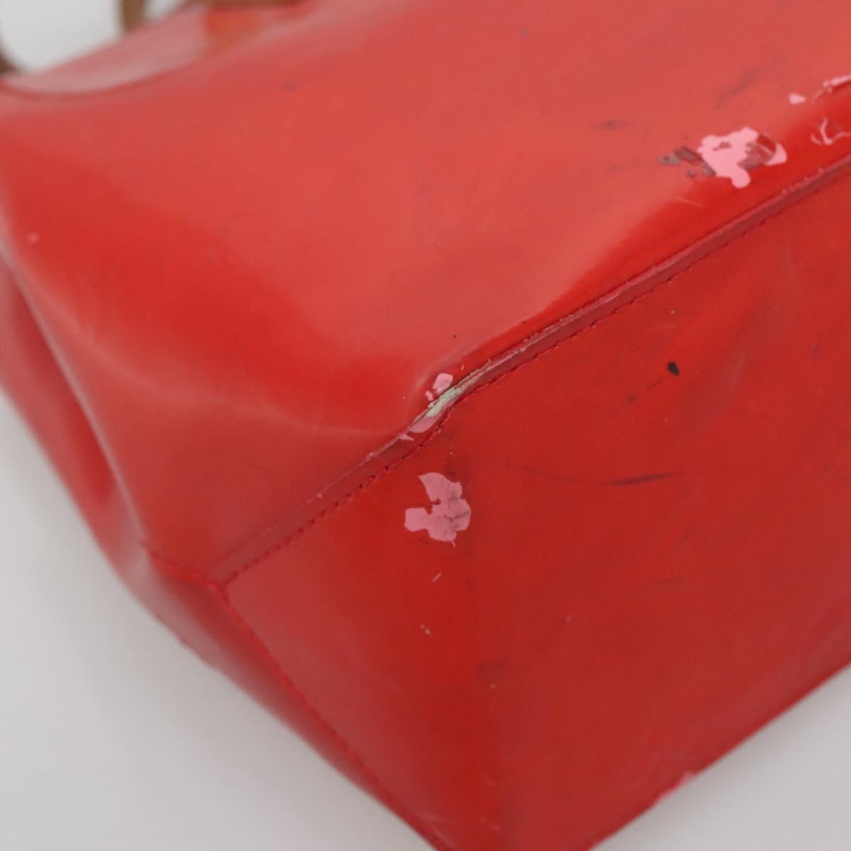 LOUIS VUITTON Monogram Vernis Reade PM Hand Bag Red Rouge M91088 LV Auth 141534