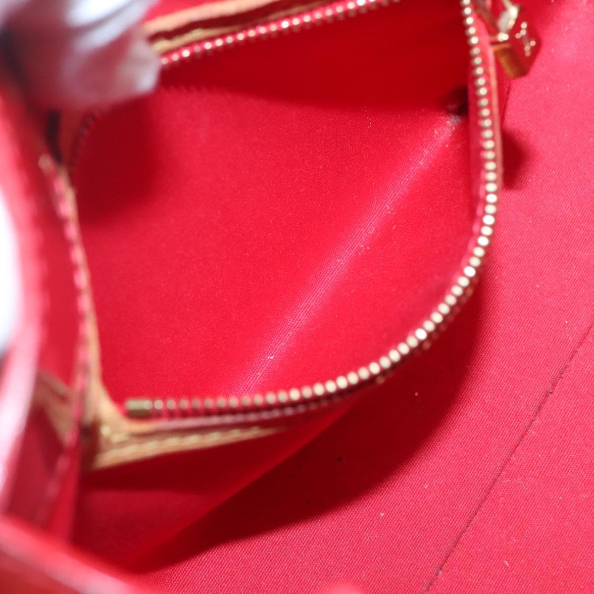 LOUIS VUITTON Monogram Vernis Reade PM Hand Bag Red Rouge M91088 LV Auth 141534