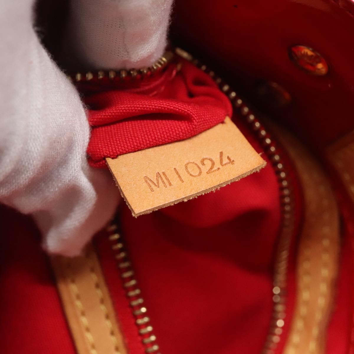LOUIS VUITTON Monogram Vernis Reade PM Hand Bag Red Rouge M91088 LV Auth 141534