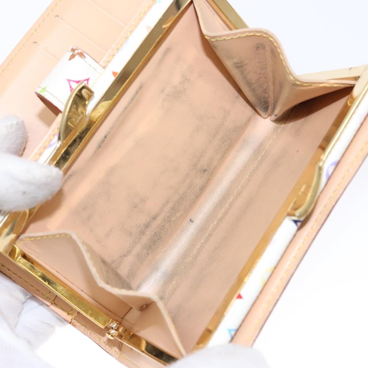 LOUIS VUITTON Multicolor Portefeuille Viennois Wallet White M92987 Auth 141553