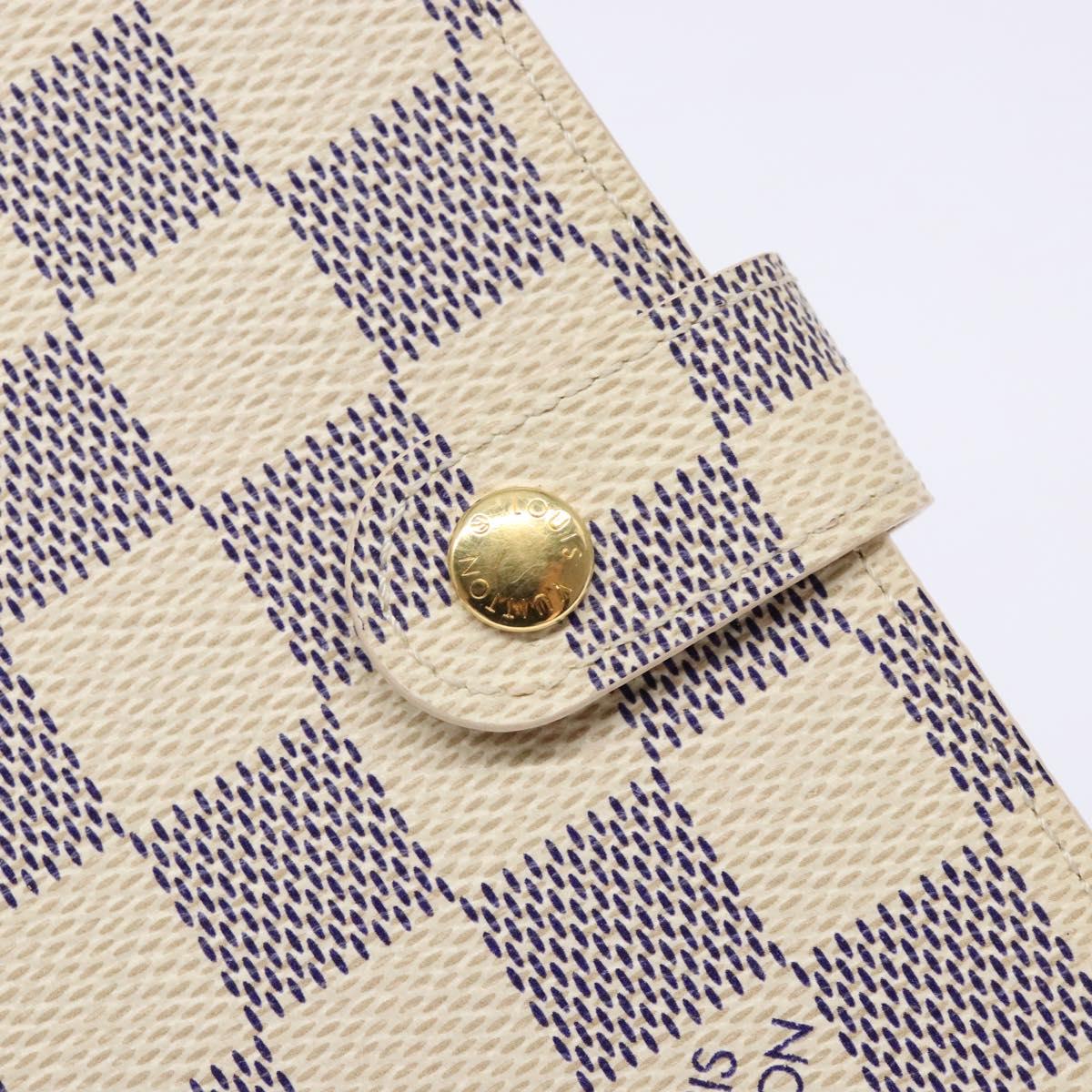 LOUIS VUITTON Damier Azur Agenda PM Day Planner Cover R20706 LV Auth 141555