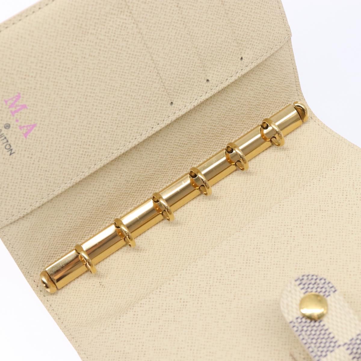 LOUIS VUITTON Damier Azur Agenda PM Day Planner Cover R20706 LV Auth 141555