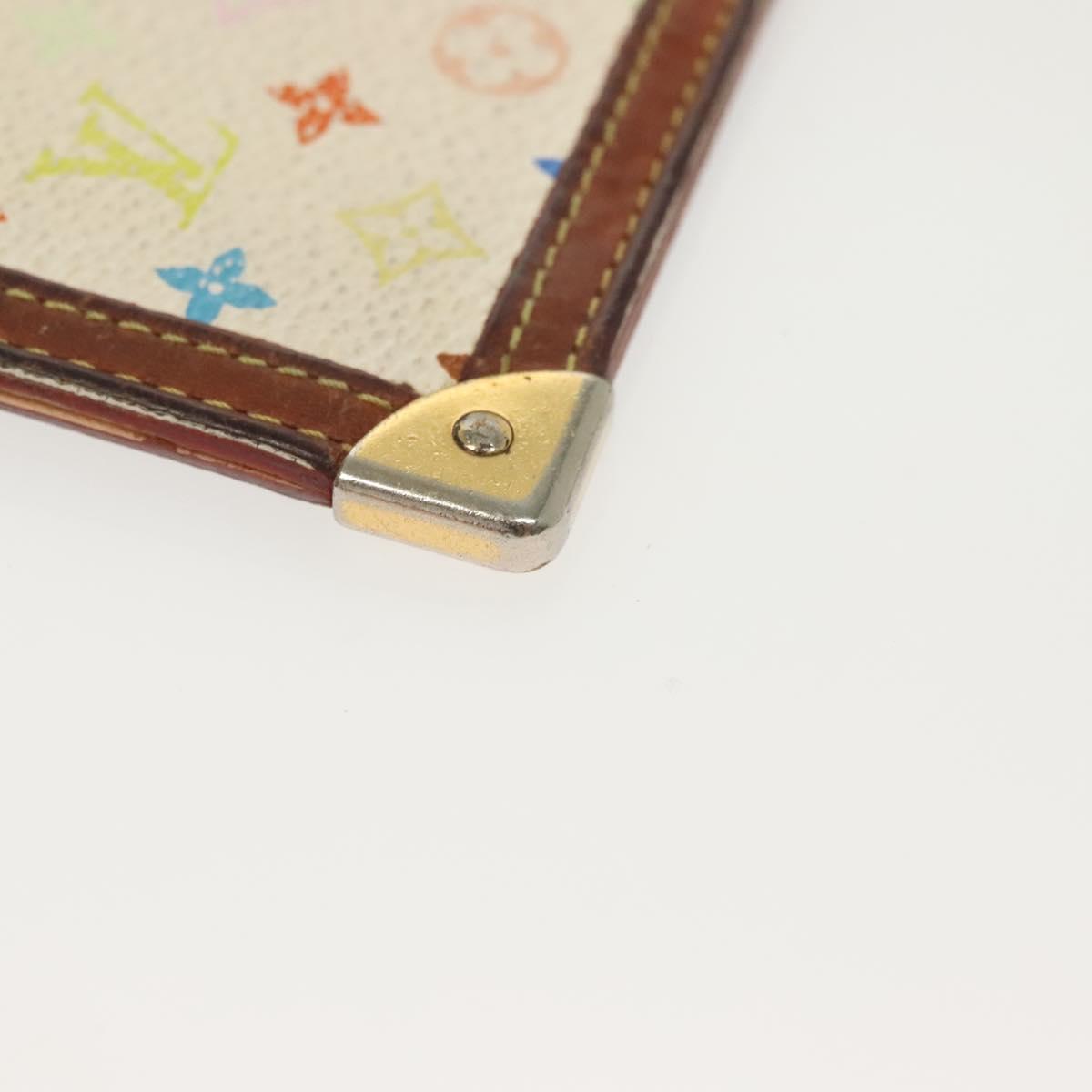 LOUIS VUITTON Multicolor Pochette Cles Coin Purse White M92655 LV Auth 141583