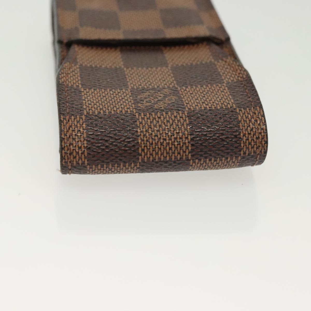 LOUIS VUITTON Damier Ebene Etui Cigarette Case N63024 LV Auth 141585