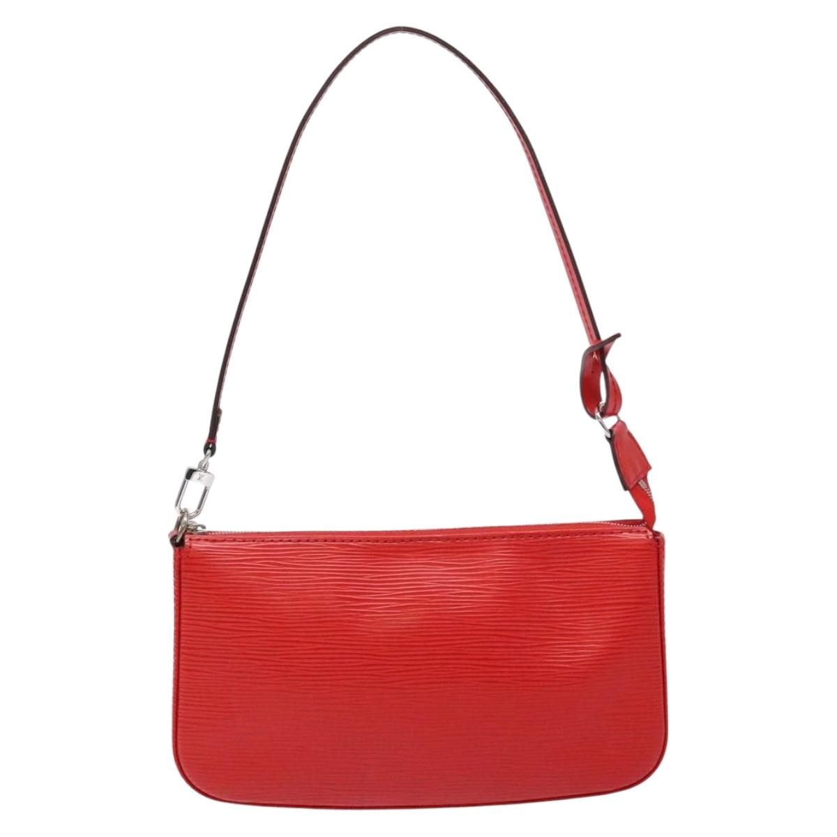 LOUIS VUITTON Epi Pochette Accessoires Pouch Red M52947 LV Auth 141595