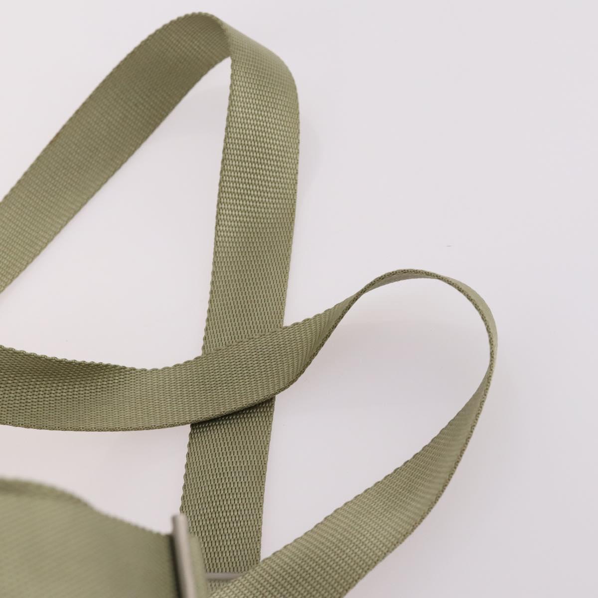 PRADA Backpack Nylon Beige Silver Auth 141598