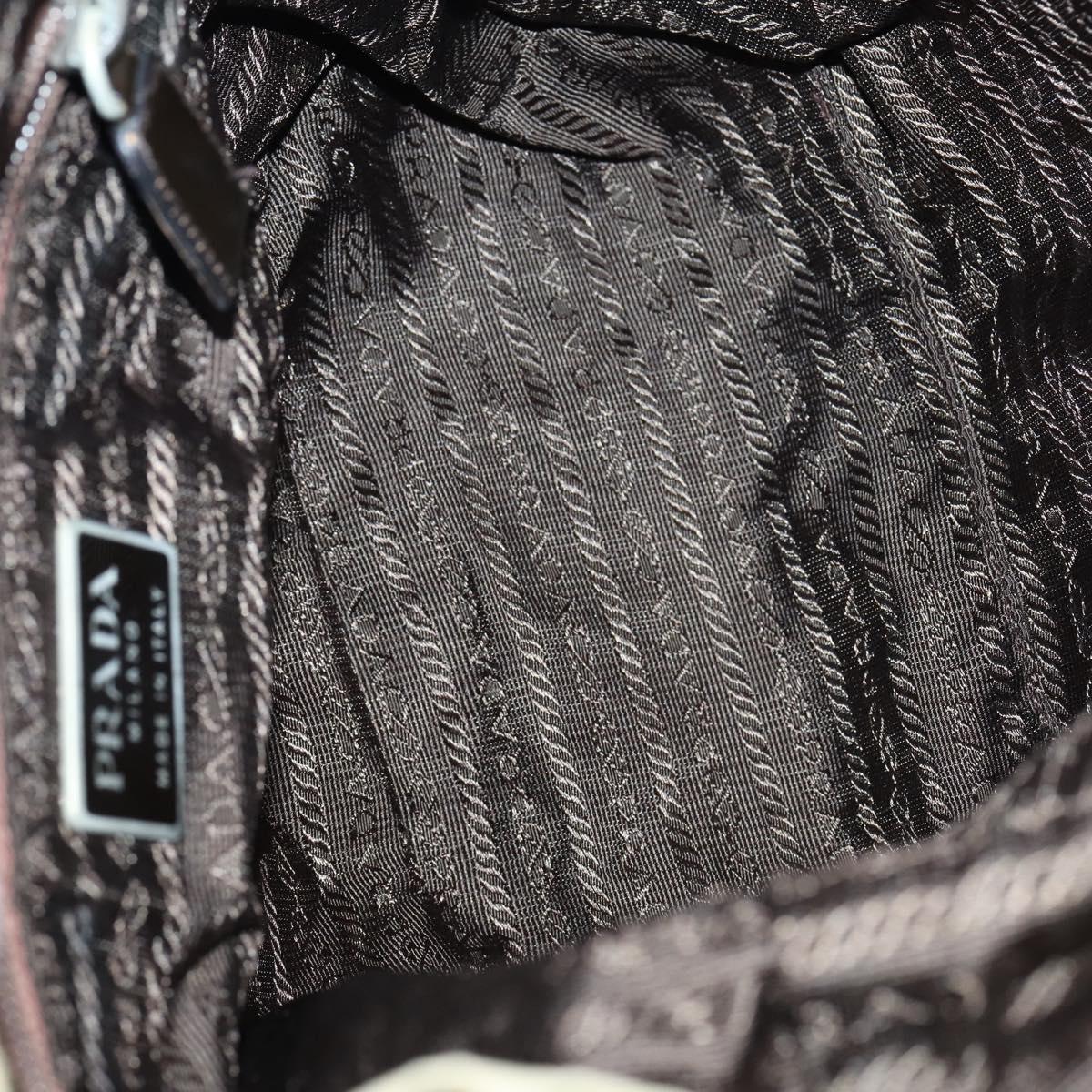 PRADA Backpack Nylon Beige Silver Auth 141598