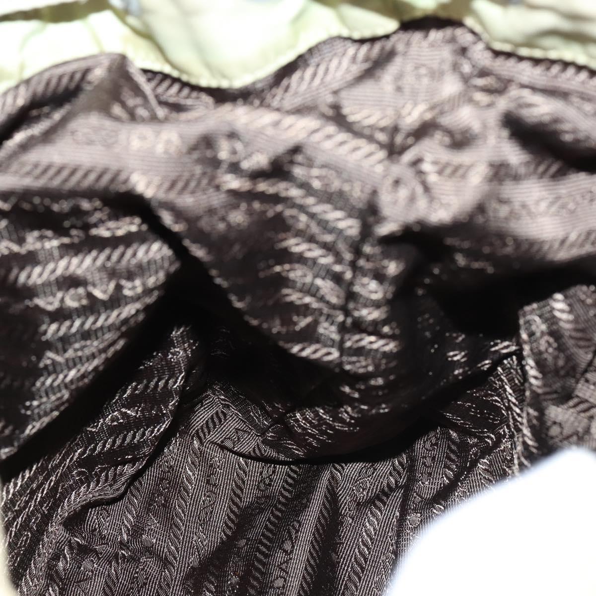 PRADA Backpack Nylon Beige Silver Auth 141598