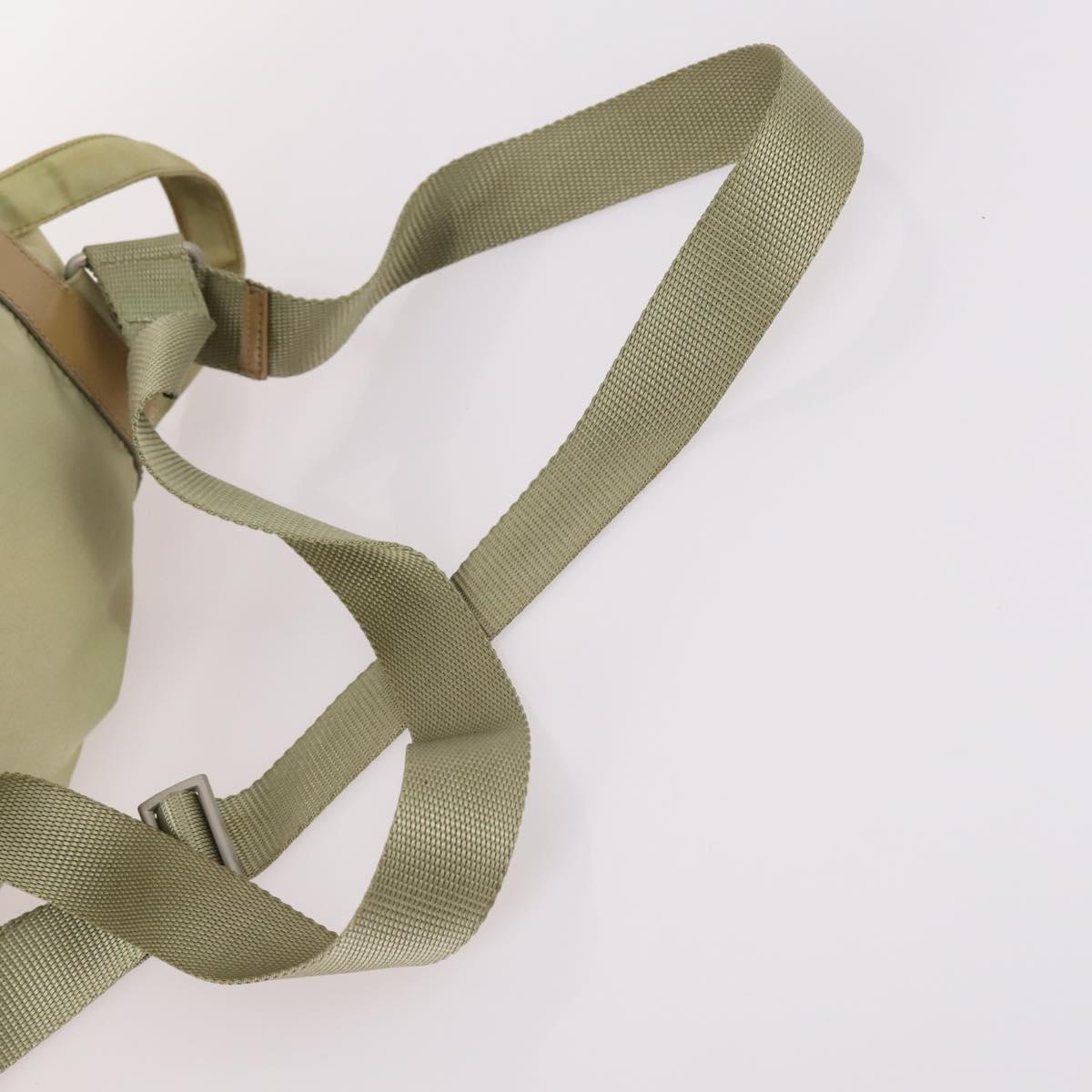 PRADA Backpack Nylon Beige Silver Auth 141598