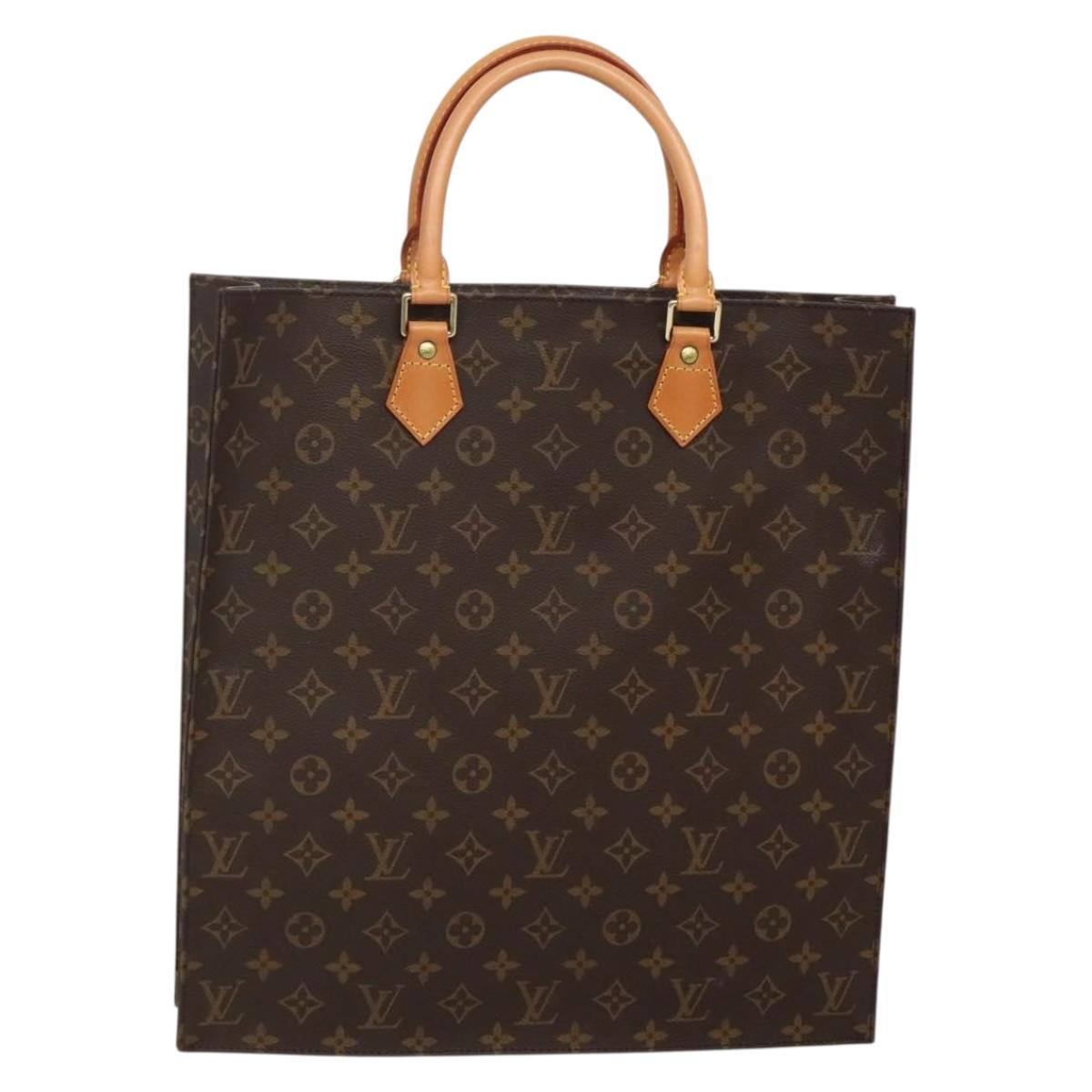 LOUIS VUITTON Monogram Sac Plat Hand Bag M51140 LV Auth 141603