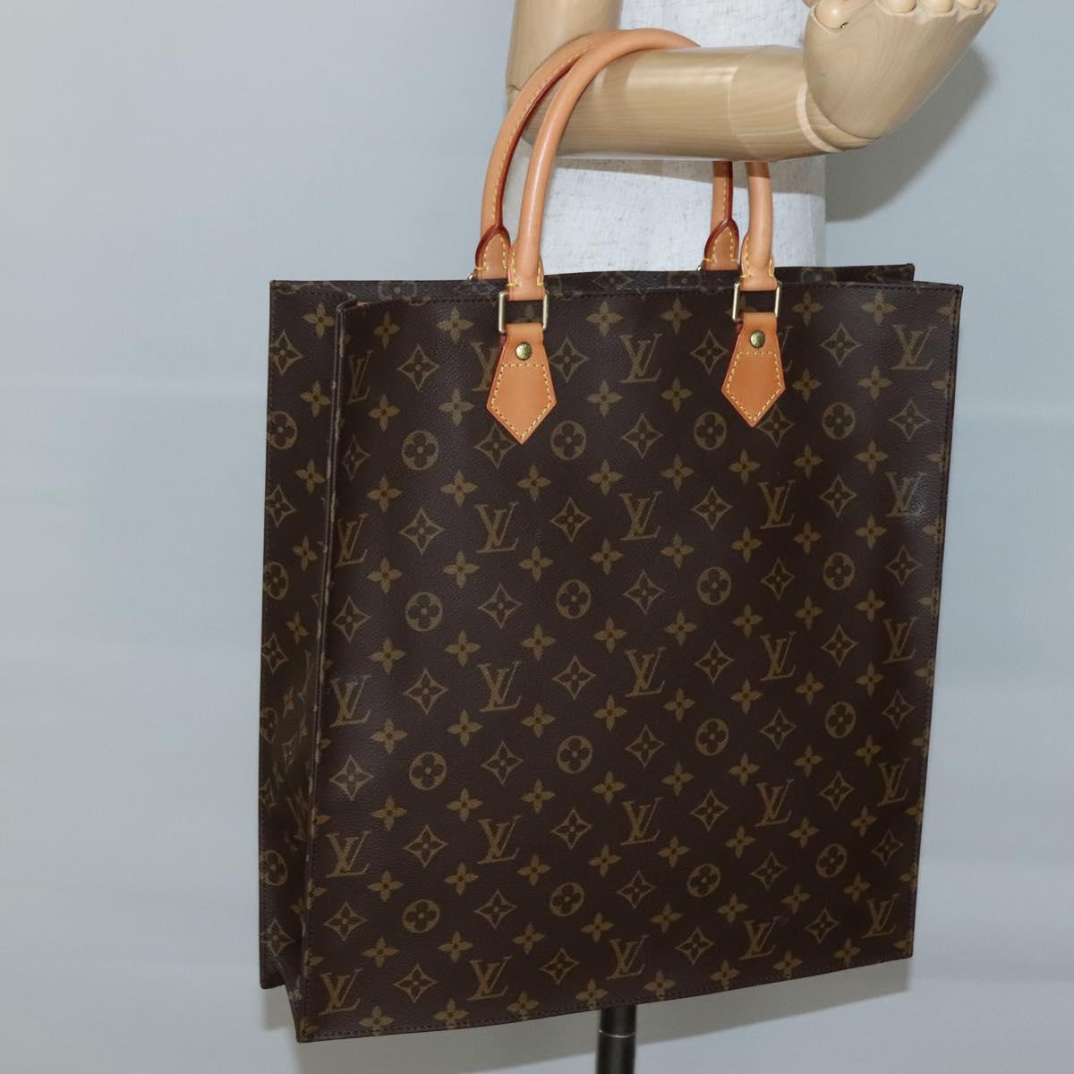 LOUIS VUITTON Monogram Sac Plat Hand Bag M51140 LV Auth 141603