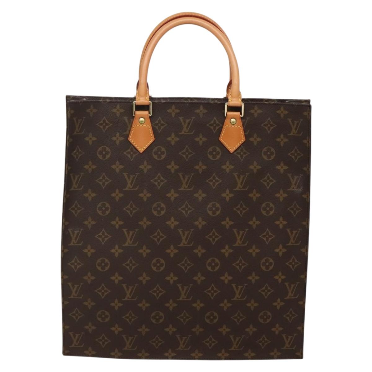 LOUIS VUITTON Monogram Sac Plat Hand Bag M51140 LV Auth 141603