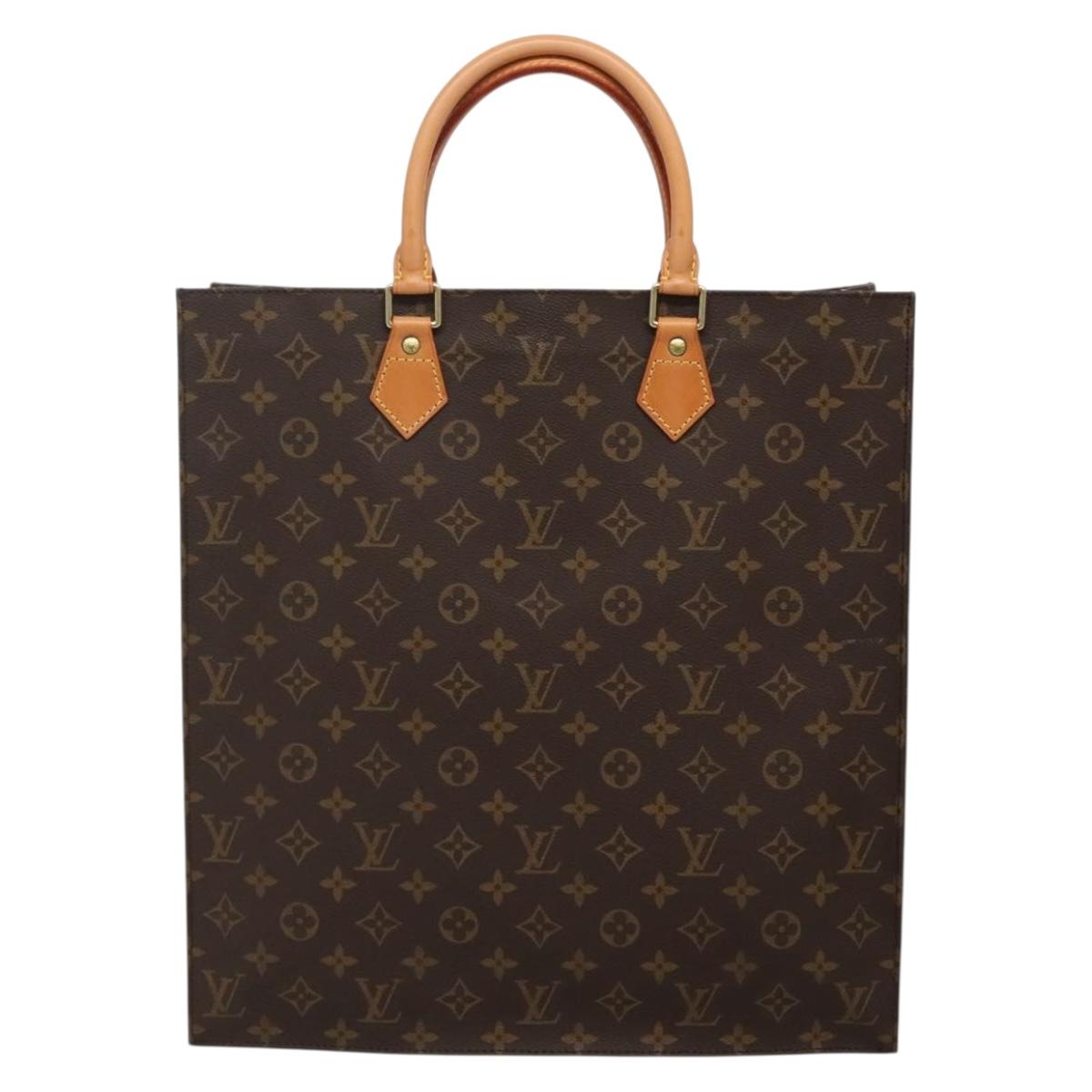 LOUIS VUITTON Monogram Sac Plat Hand Bag M51140 LV Auth 141603