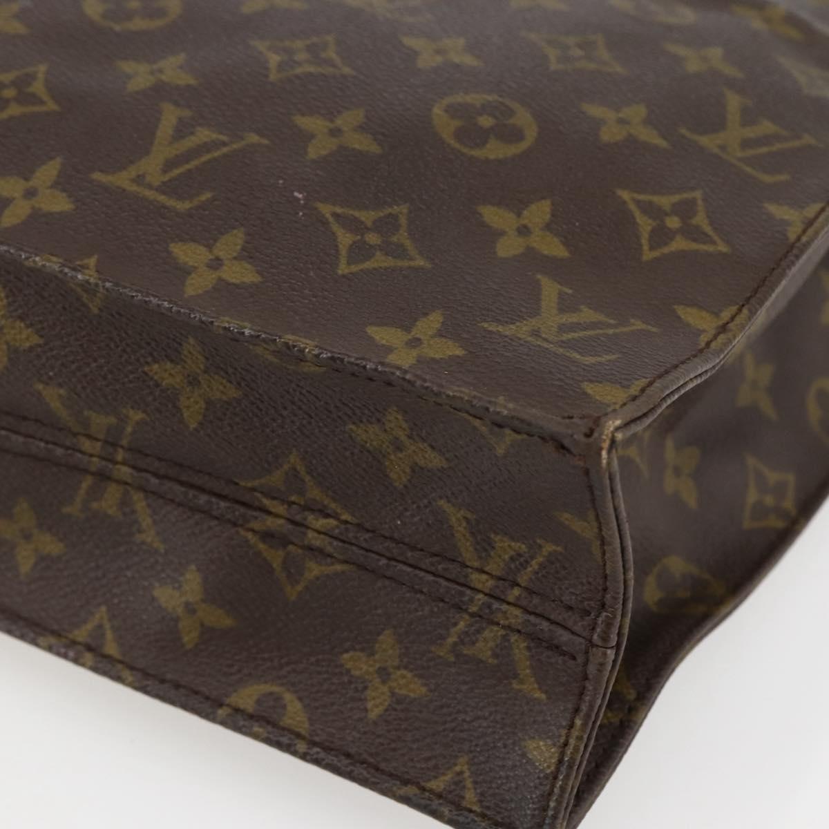 LOUIS VUITTON Monogram Sac Plat Hand Bag M51140 LV Auth 141606