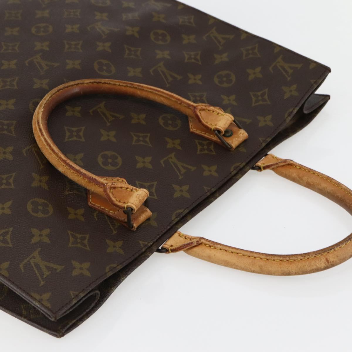 LOUIS VUITTON Monogram Sac Plat Hand Bag M51140 LV Auth 141606